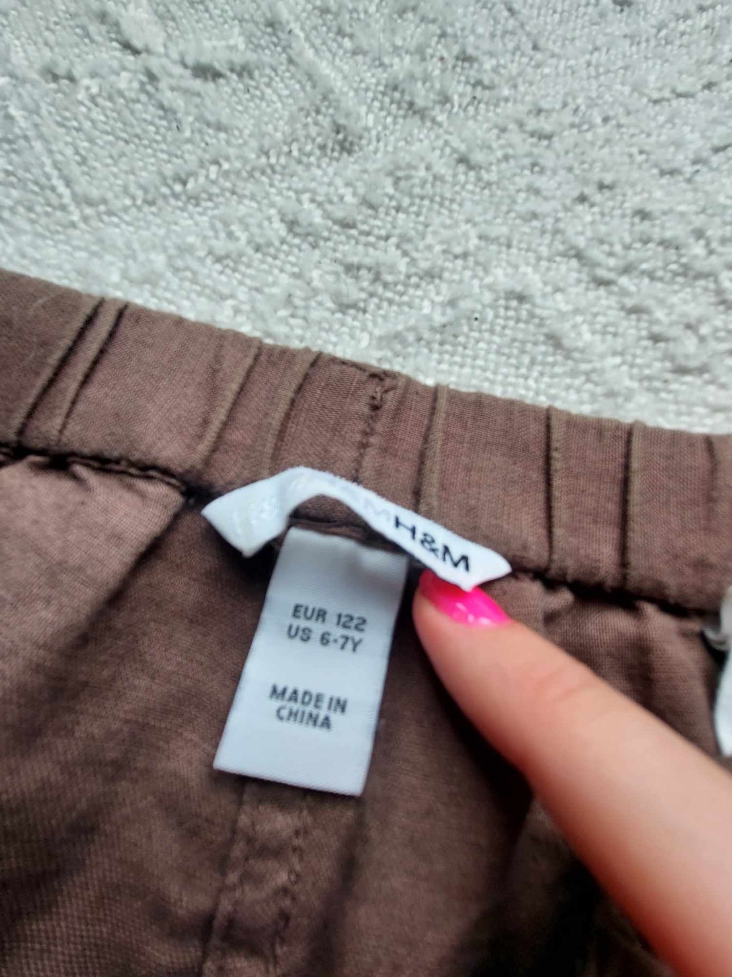 Spodnie lniane,  len 122 brązowe h&m