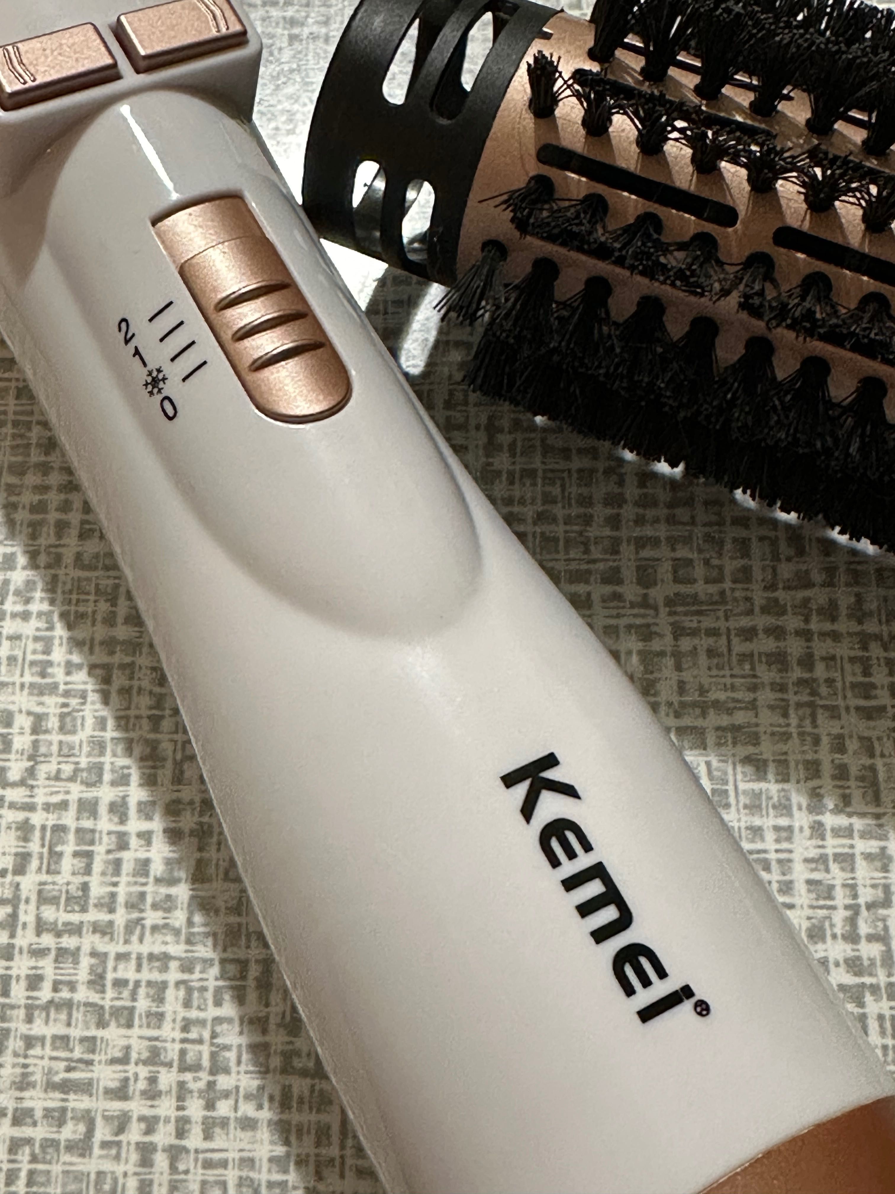Фен браш для волосся з двома насадками від фірми Kemei
