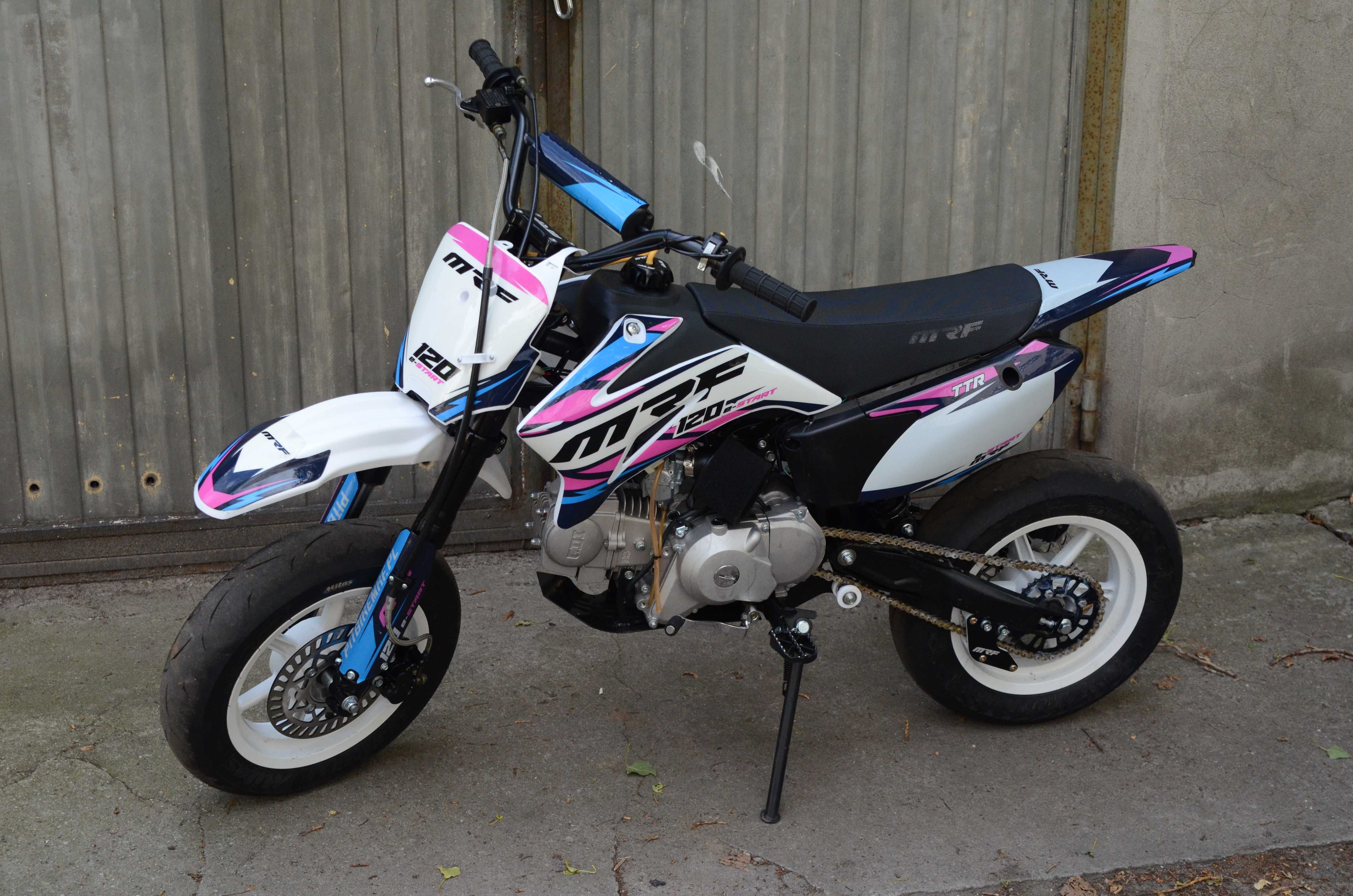 PITBIKE MRF SUPERMOTO 120 TTR e-start + komplet opon cross