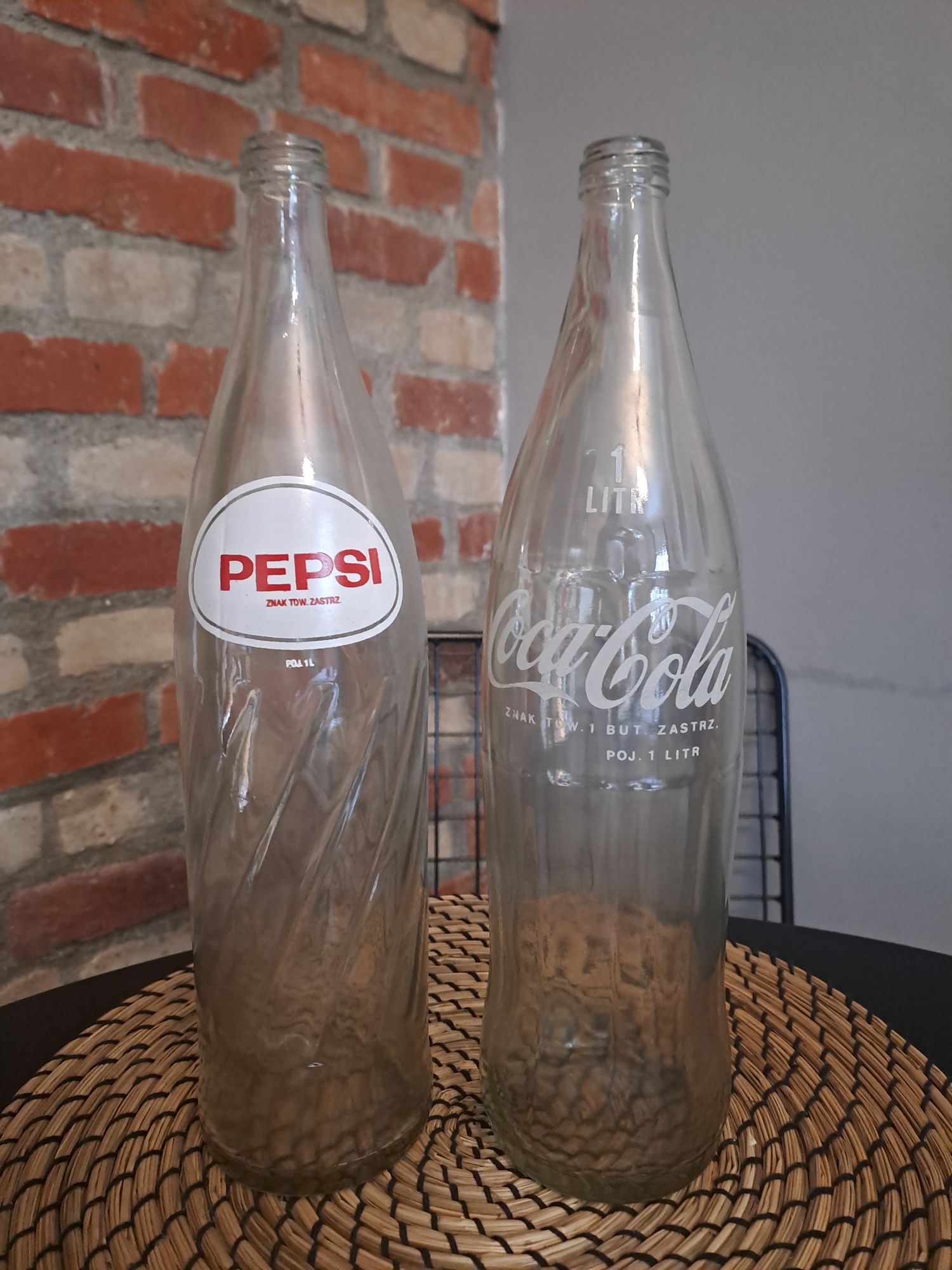 Szklane butelki od Pepsi i Coca Cola 1 litr PRL