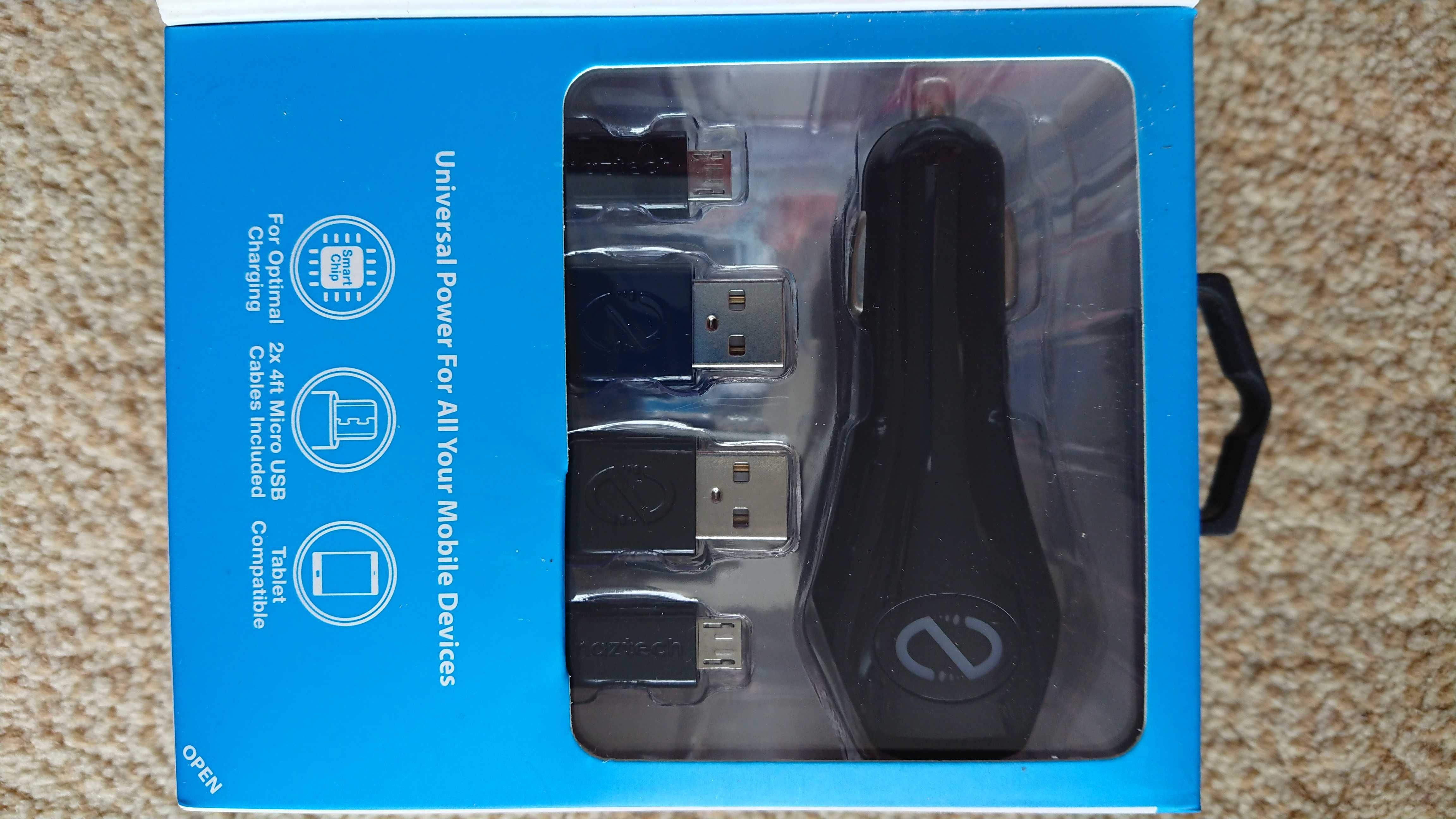 Ładowarka Naztech N420 Dual USB Car Charger kabel 2xMicro USB 4.8A/24W