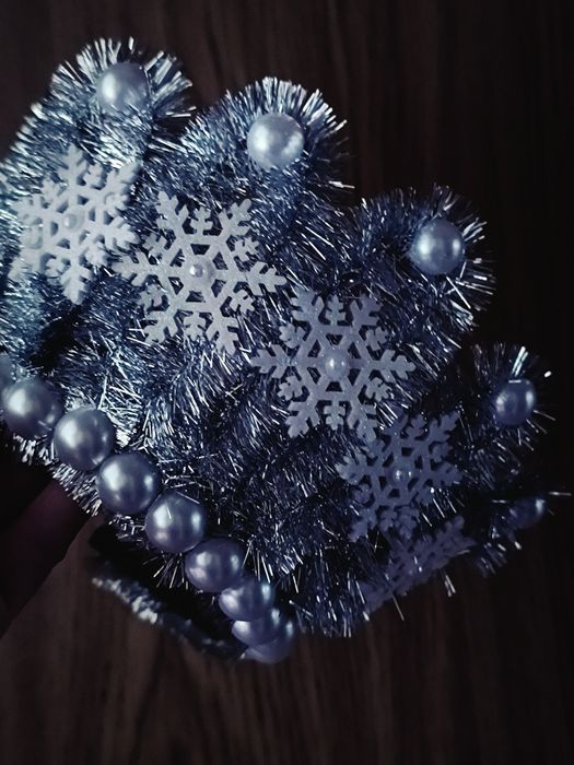 Корона сніжинка, обруч снежинка, новорічний обруч, корона для сніжинки