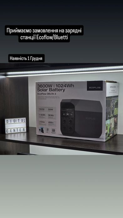 10.12 НАЯВНІСТЬ Ecoflow Delta 3 1800W/3600W / 1024WH EU