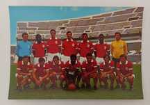 Antigo postal do Benfica com Eusébio