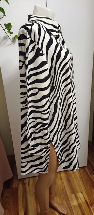 Bluzka koszulowa zebra Ulla Popken rozmiar 44 długi rękaw rozpinana
