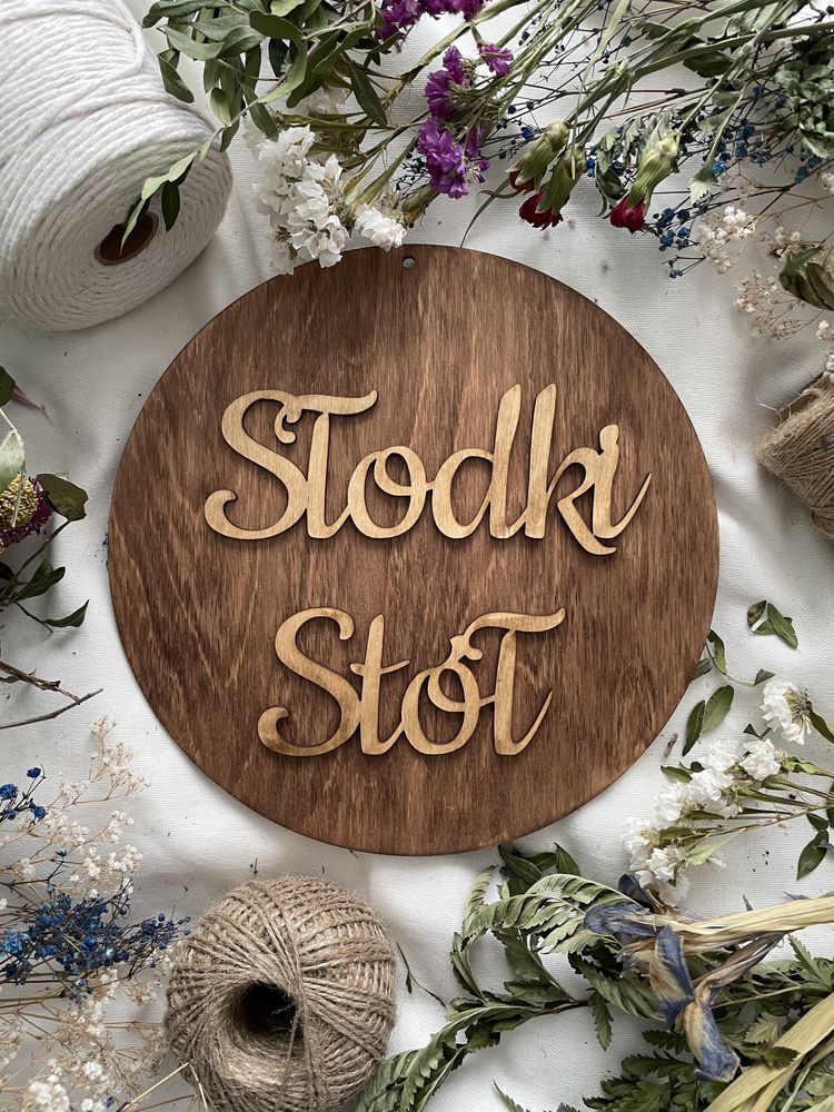 Rustykalna tabliczka koło 25 cm Słodki Stół