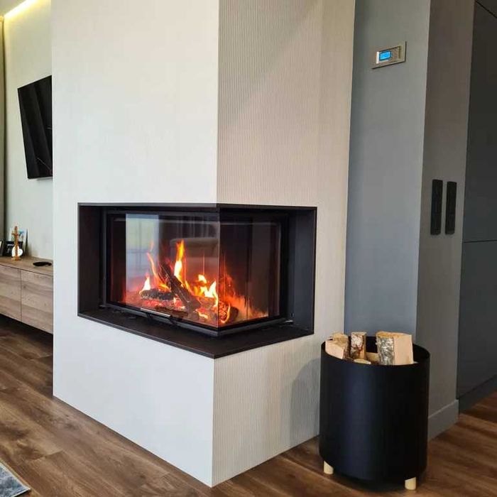 Kominek nowoczesny 2-szybowy (z szybą narożną prawą lub lewą) KRAKÓW