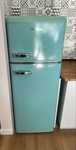 Lodówka Amica Retro Turkusowa Niebieska 144 cm
