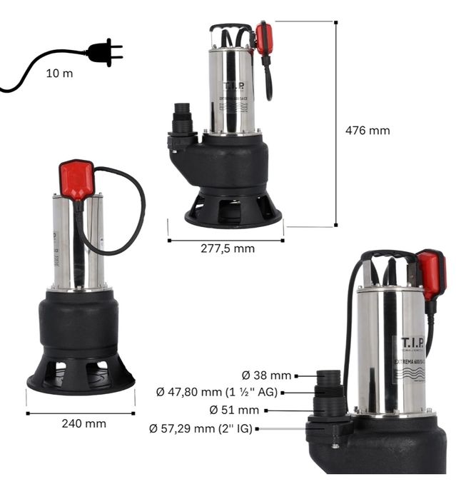 T.I.P. Extrema 600/14 CX pompa głębinowa do brudnej wody ze stali