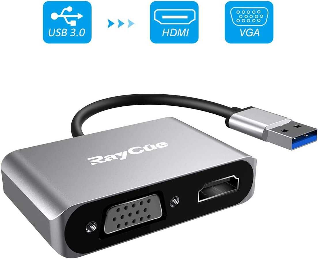 Raycue Adapter USB 3.0 do HDMI VGA Adapter Windows