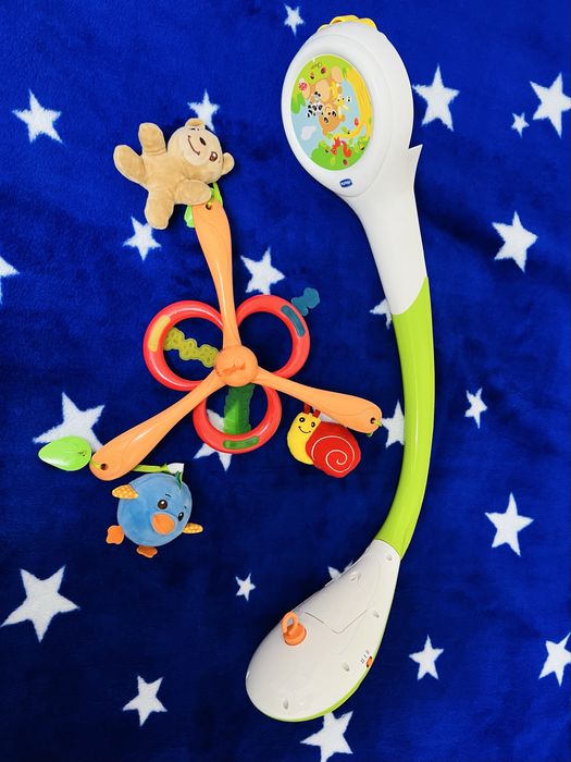 Музичний мобіль-проектор Chicco «Чарівний ліс» із м'якими іграшками!