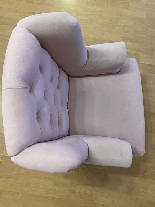 Fotel uszatek dla dziecka wysokosc 69cm pudrowy róż