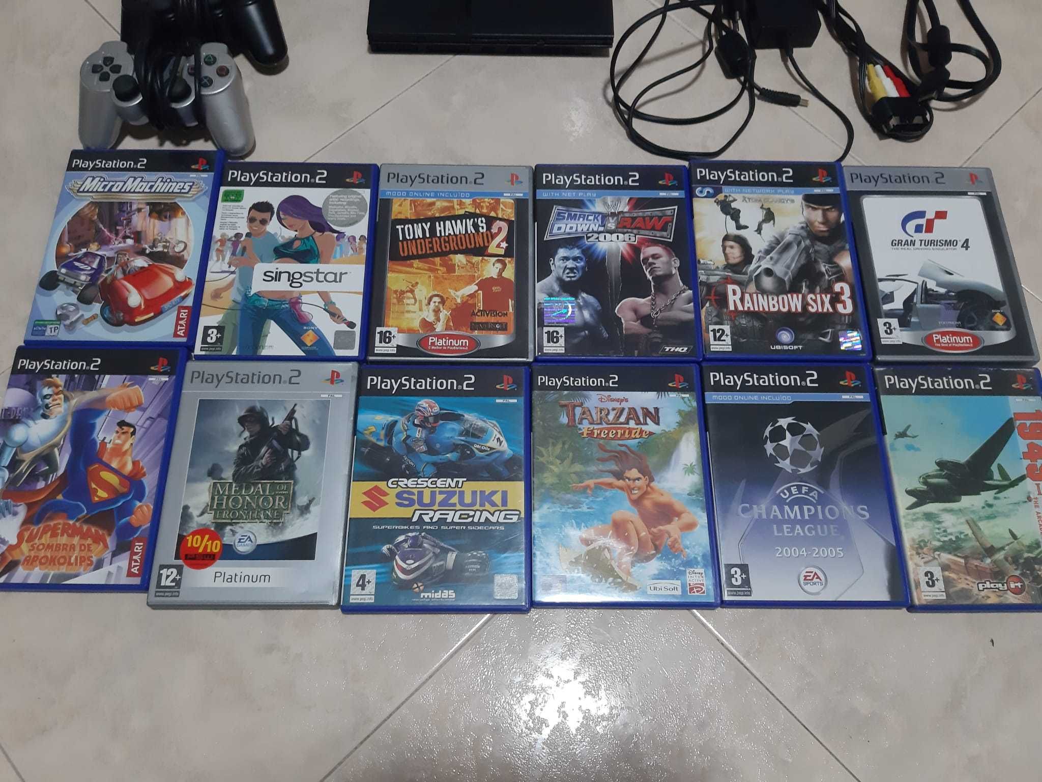 PS2 Com comandos e Jogos - Negociavel