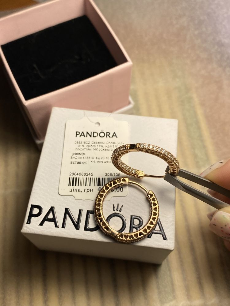 Сережки «Серця Pandora” Оригінал