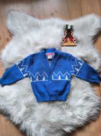 Sweterek chłopięcy motyw zimowy 2 latka