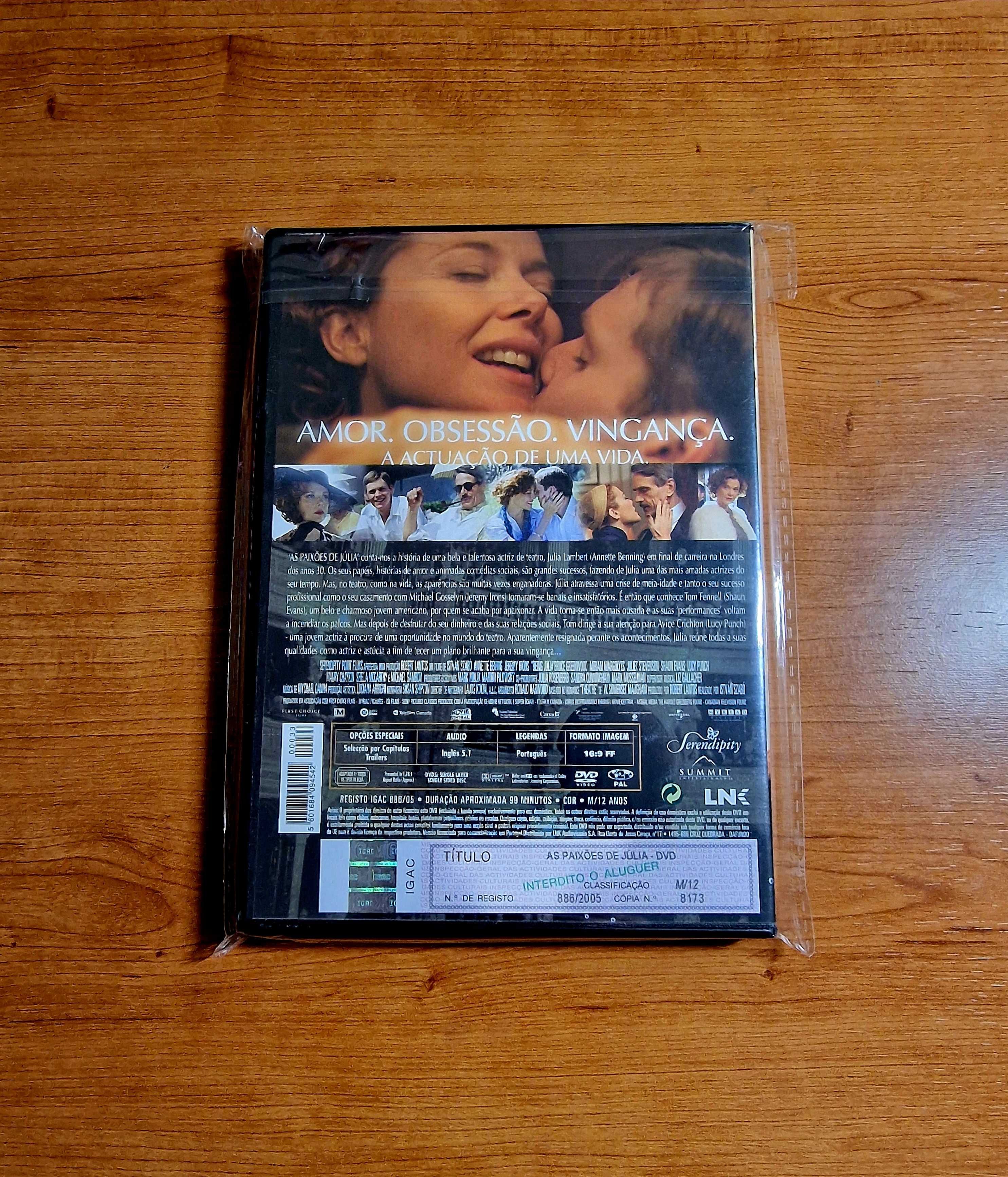 AS PAIXÕES DE JÚLIA (Annette Bening / Jeremy Irons) NOVO/SELADO
