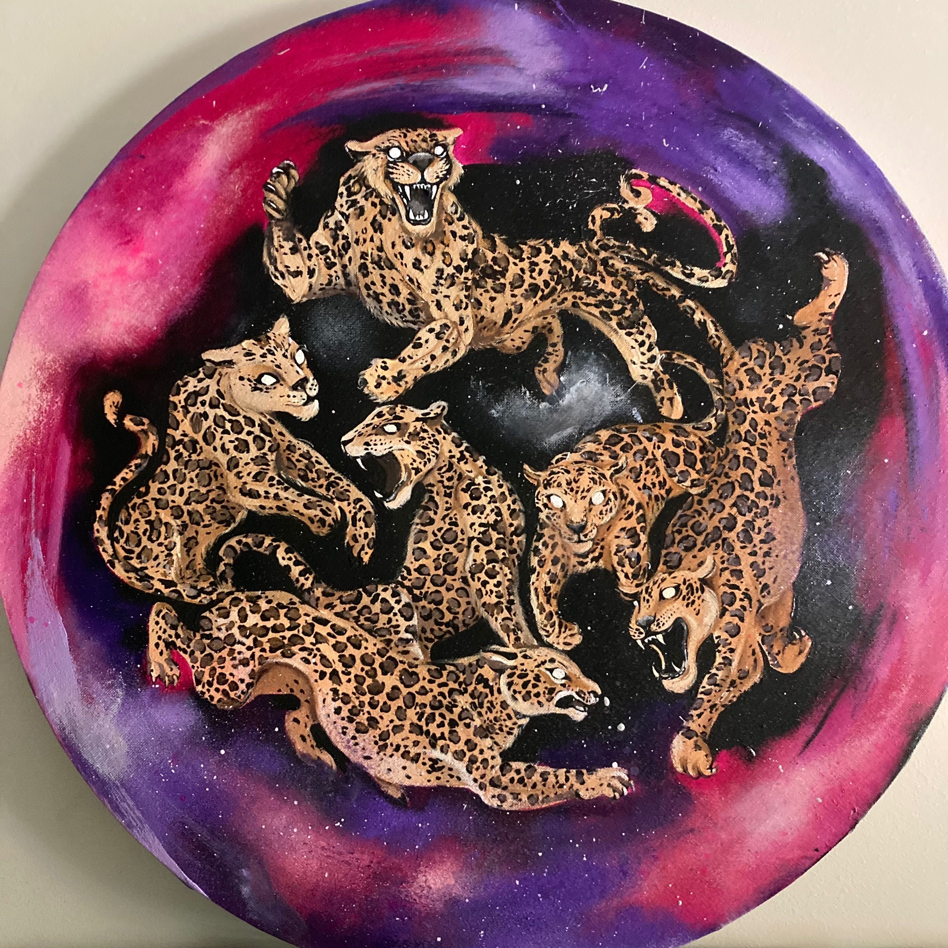 Obraz walka leopardów