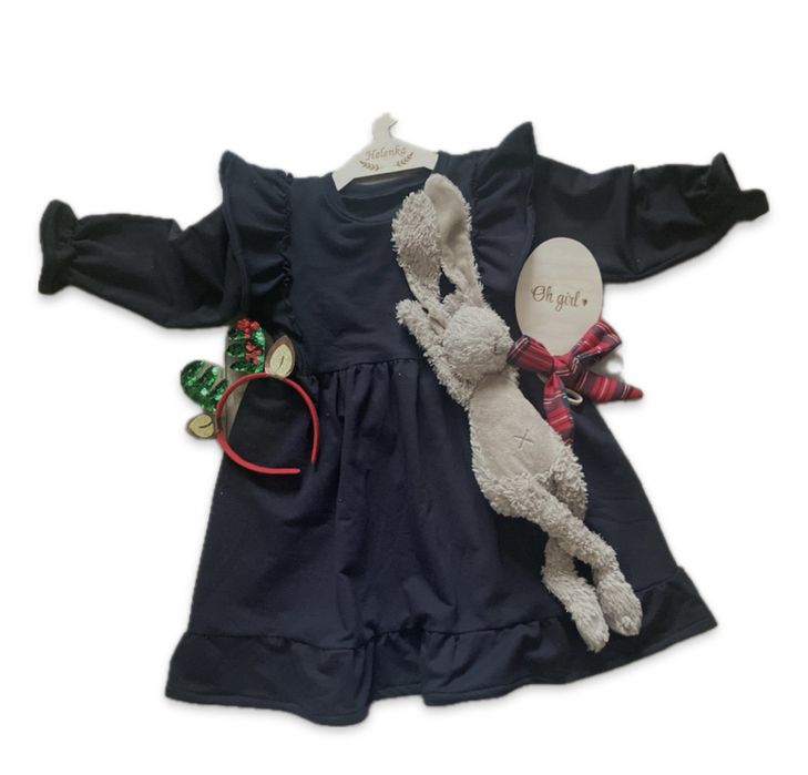 Czarna sukienka  falbanki rozmiar 104cm Oh Buba handmade