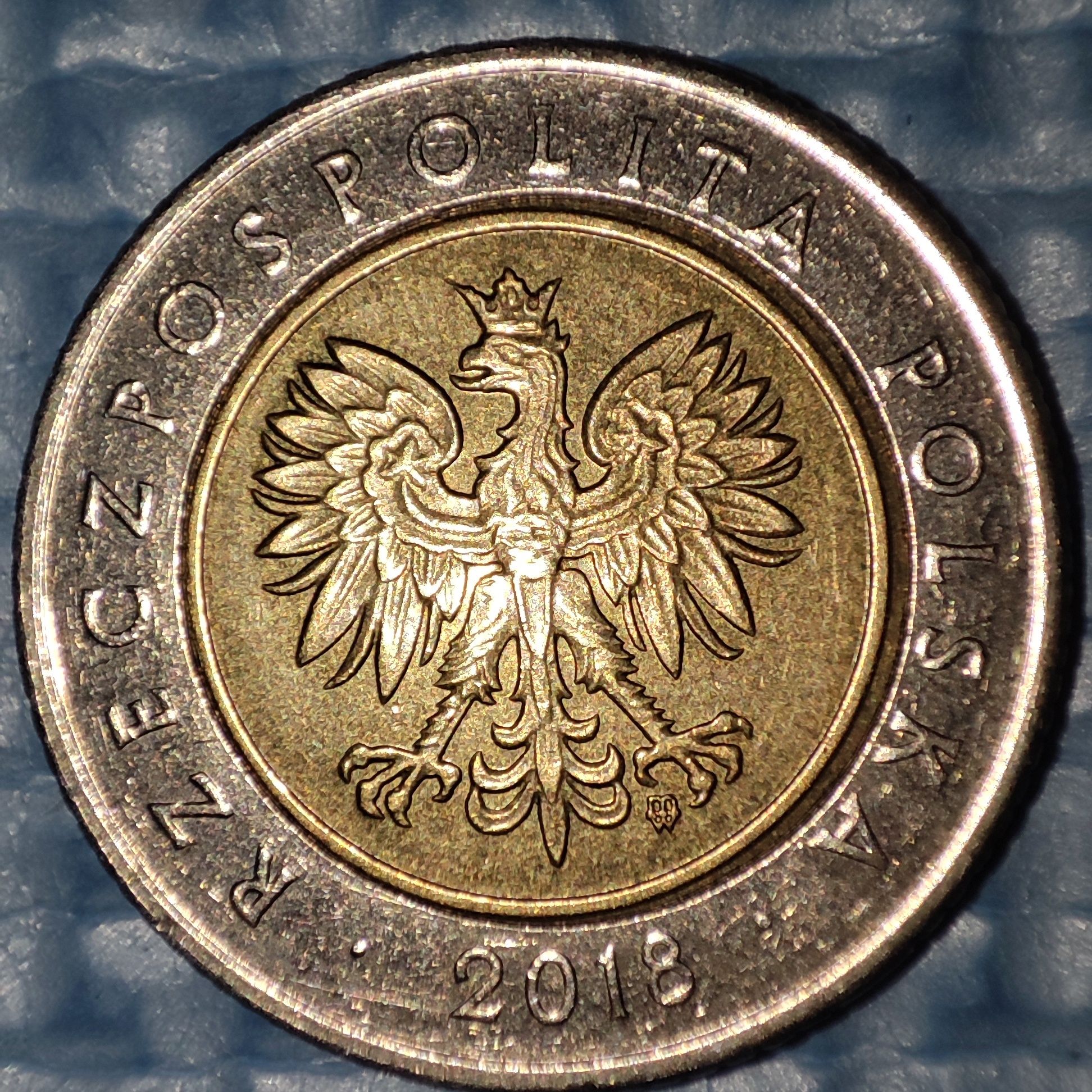 Moneta 5 złotych 2018 w bardzo dobrym stanie