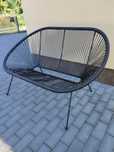 Żyłkowa sofa/kanapa do ogrodu owalna, czarna