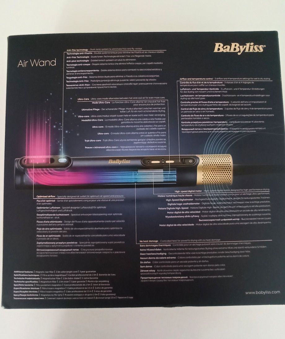 Suszarka BaByliss Air Wand do stylizacji i prostowania włosów.