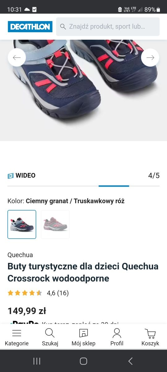 Buty turystyczne dla dzieci Quechua Crossrock wodoodporne r 34