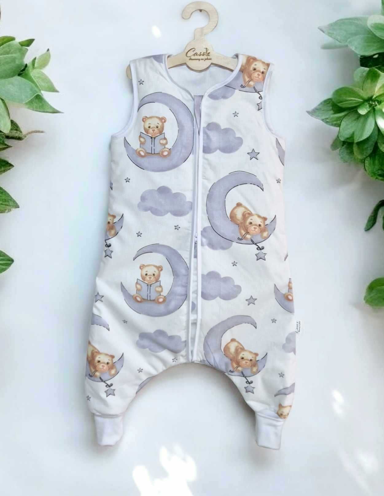 Śpiworek z nogawkami standard 1 tog rozmiar 86-92 wzór -Księżycowy miś
