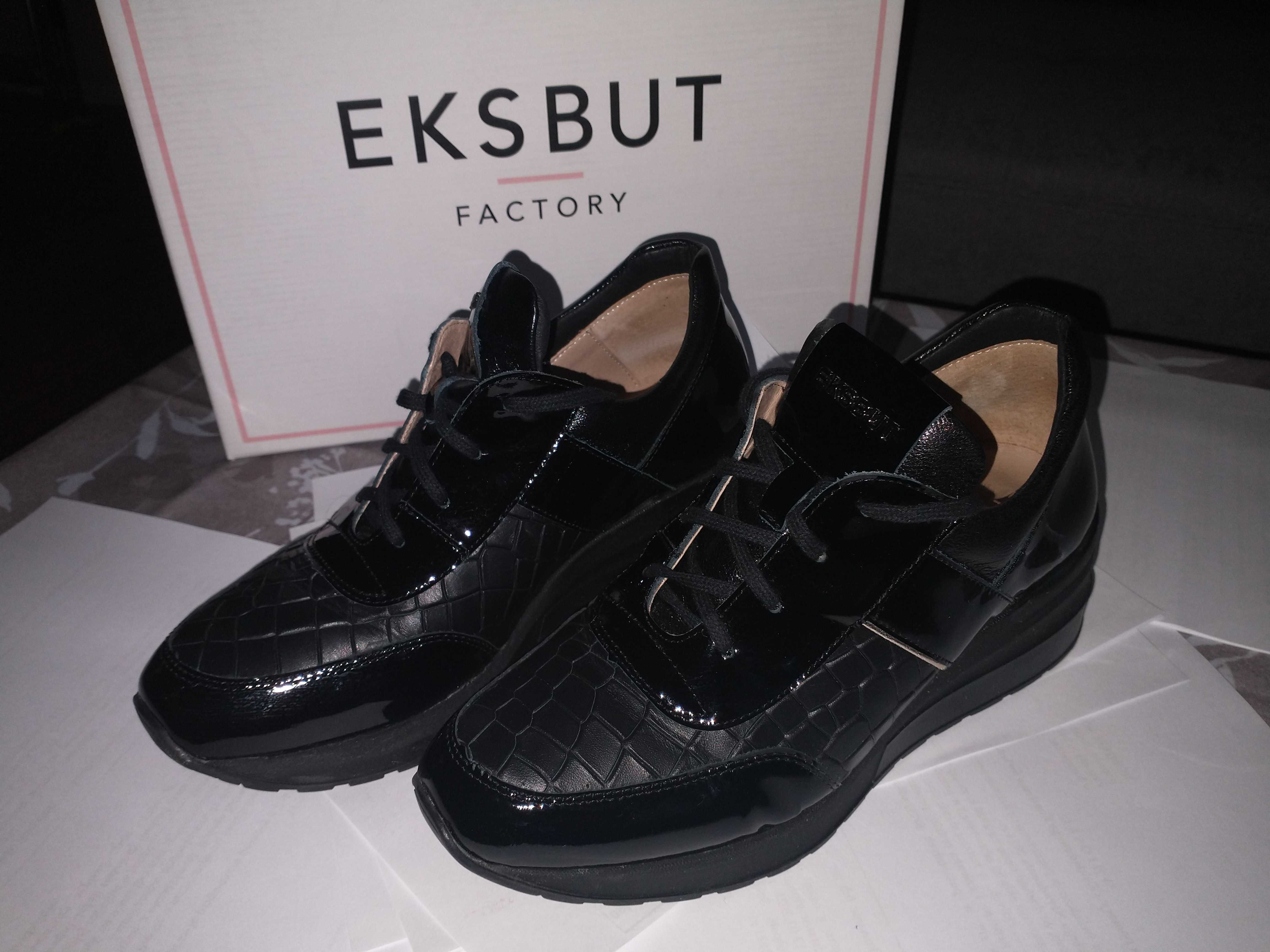 Sneakersy Eksbut czarne r. 38 skóra naturalna