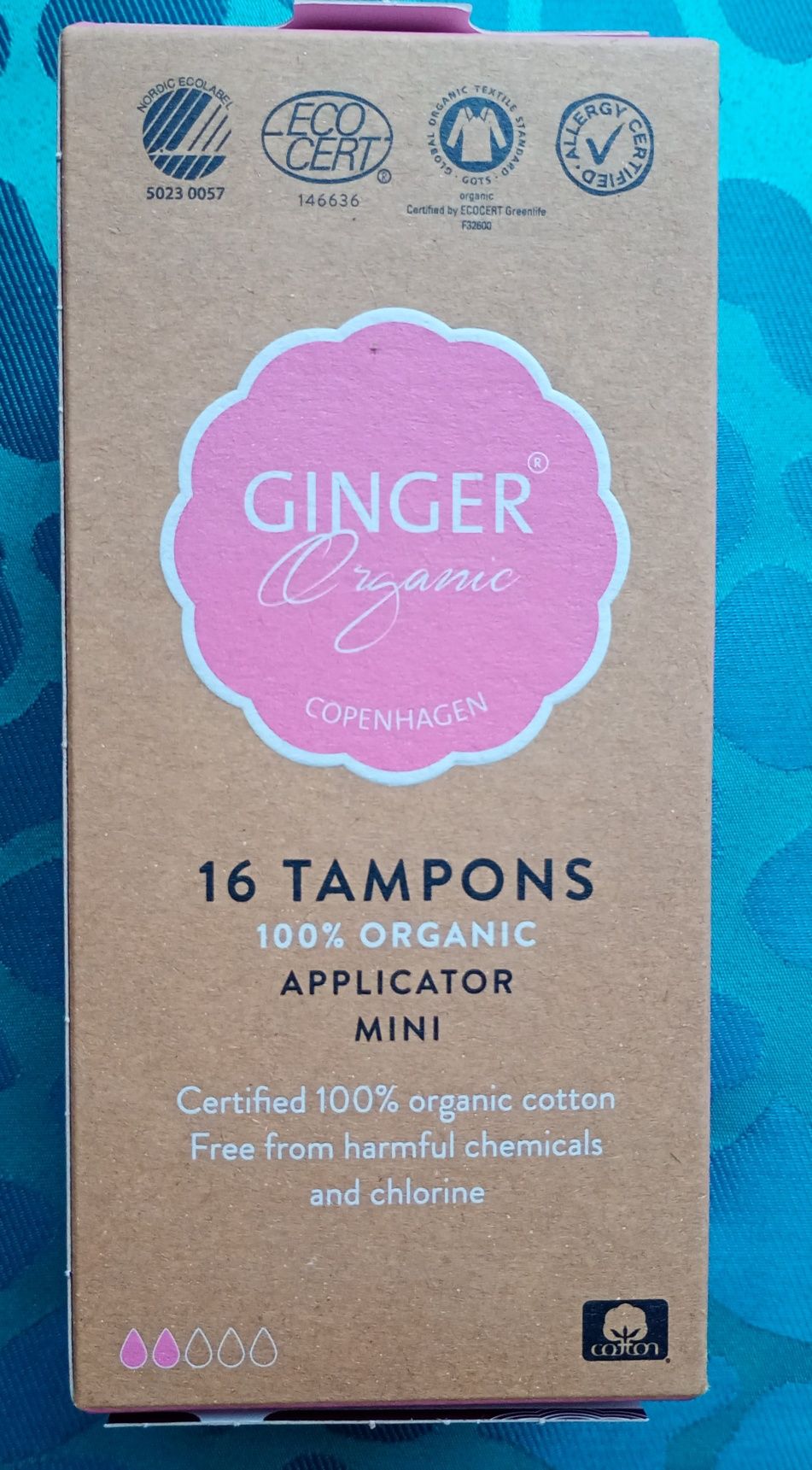 Organiczne tampony z aplikatorem Ginger Organic Mini 16 szt