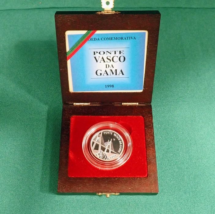 Moeda de 500 escudo 1998 Ponte Vasco da Gama Prata Proof