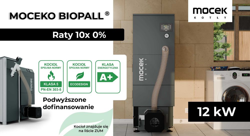 Kocioł na pellet, Moceko 20kW, piec na dotacje czyste powietrze