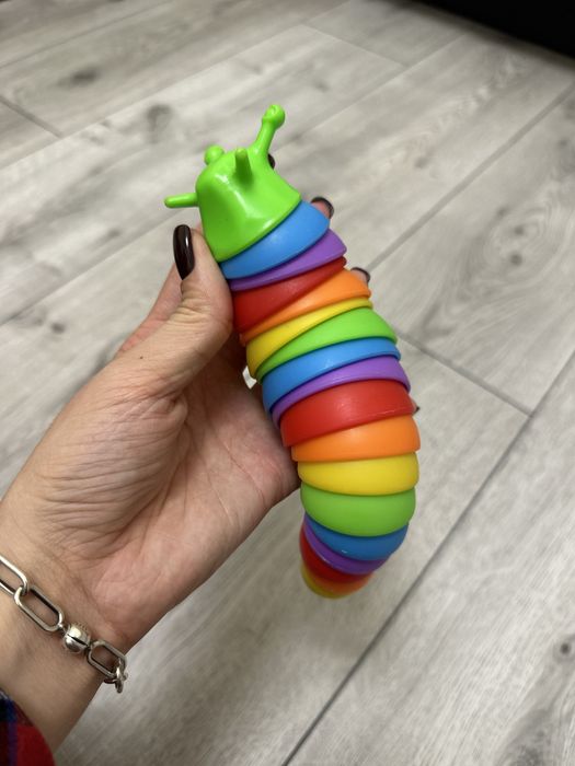 Іграшка антистрес гусениця стріскачка гнучка,купити іграшку антистрес