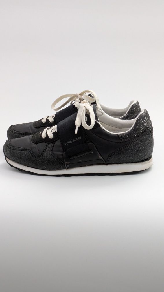Buty sportowe adidasy damskie 39 Pepe Jeans czarne brokat