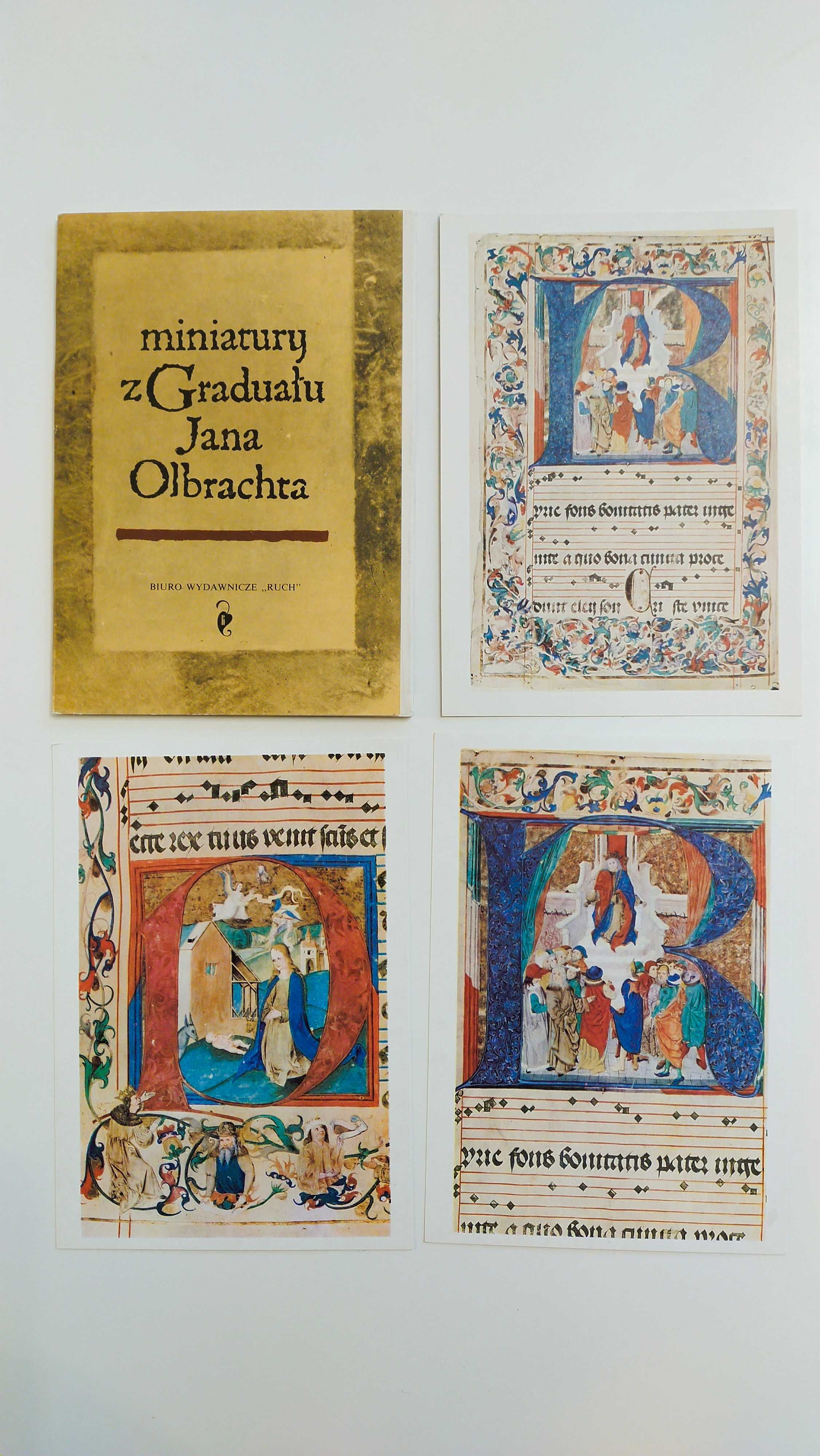 9 pocztówek / Miniatury z Graduału Jana Olbrachta