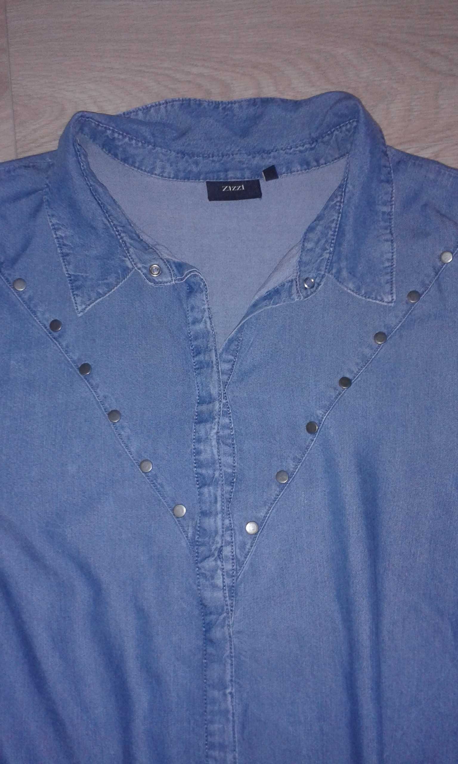 XXL 44/52 Koszula jeansowa duży rozmiar damska bluza tunika