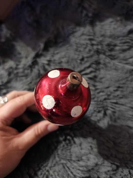 Stare bombki choinkowe PRL muchomorki