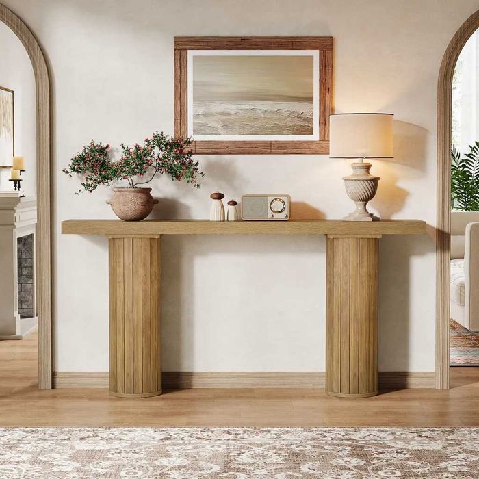 Tribesigns 160 cm nowa  drewniana konsola, stolik kolor dąb