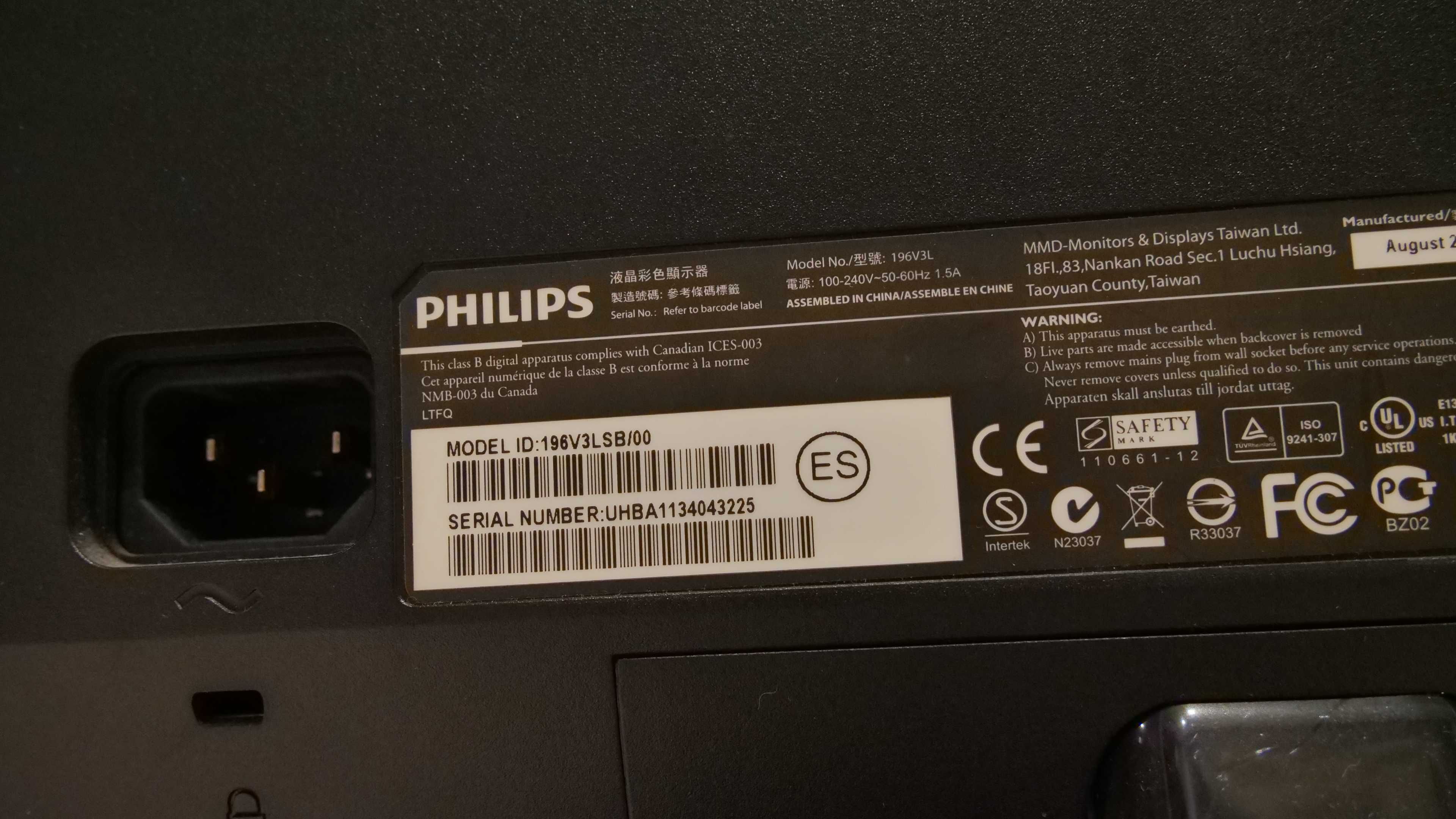 Monitor PHILIPS 196V3LSB/00 18,5"