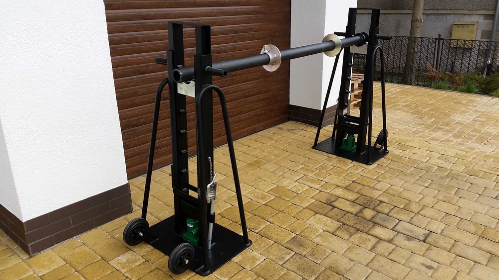 Wynajem podnośników do bębnów kablowych 5 i 8 t, podpory łożyskowalne