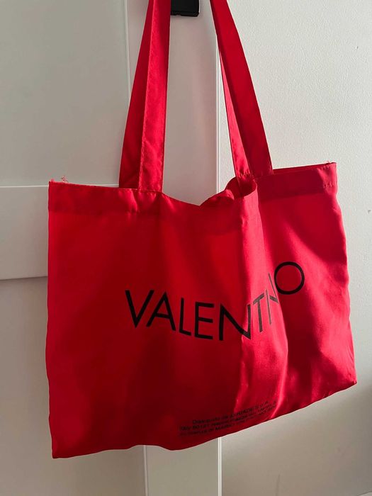 Torebka Shopper materiałowa Valentino Oryginalna Nowa Czerwona