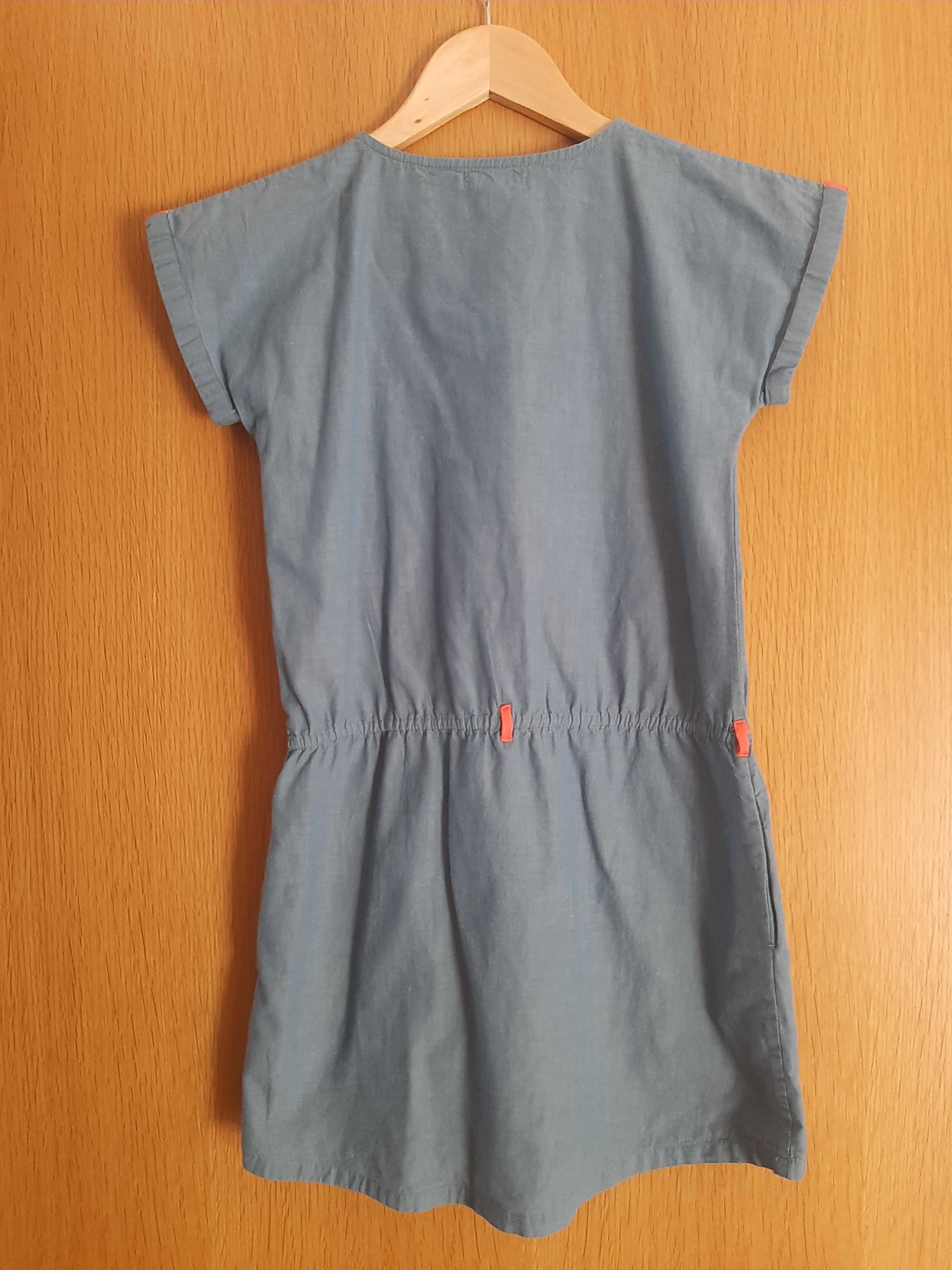 Vestido algodão azul ganga -10 anos (140 cm)