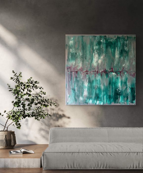Promo Obraz abstrakcyjny „Breathe in” 100x100 Bartosz Chmielak