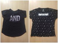 Dwa tshirty czarne z napisami M/L
