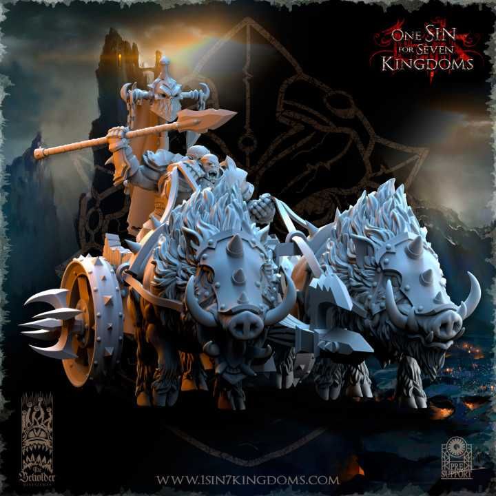 Nestah Orcs Beast Chariot - The Beholder Miniatures
