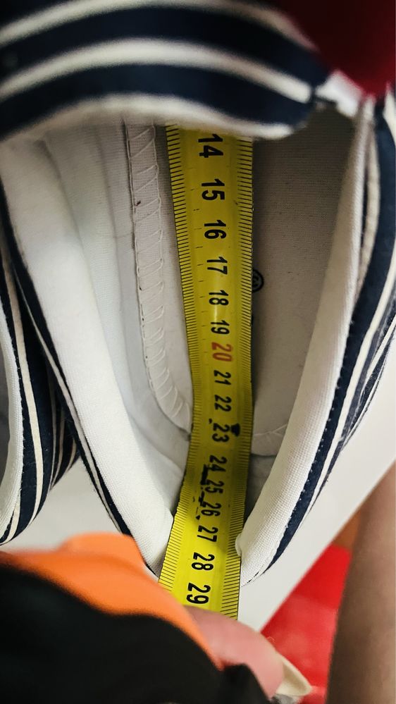 Nowe slipony trampki białe w granatowe paski z kokardą Vices 37