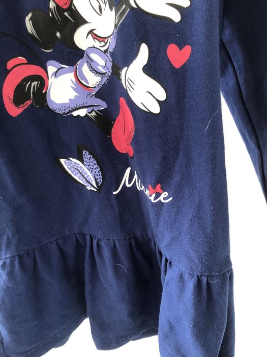 Sukienka dlugi rekaw granatowa 104 myszka minnie disney