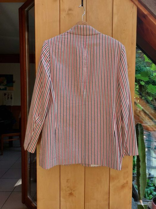 letnia marynarska elegancka jasna marynarka retro w paski navy naval