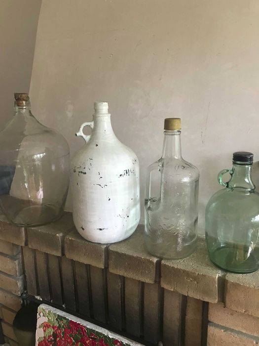 Butla na wino z PRL. Gąsior Balon. Kosz. Opakowanie