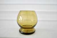 Szklanka żółta szklanica wazon Horbowy szkło prl vintage Huta Sudety