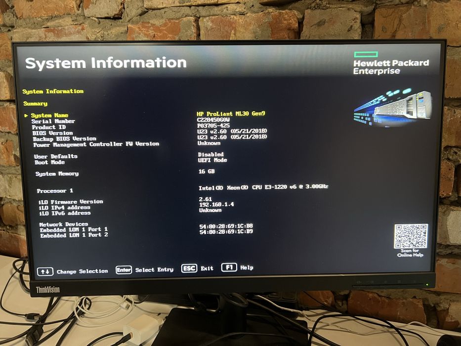 Сервер HP ProLiant ML30 Gen9 Xeon E3-1220 v6
